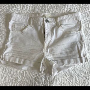 White denim shorts